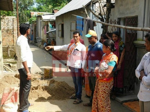 Locals protest against low quality's construction work  